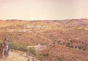 william holman hunt,o.m.,r.w.s The Plain of Rephaim from Mount Zion (mk46) oil painting on canvas